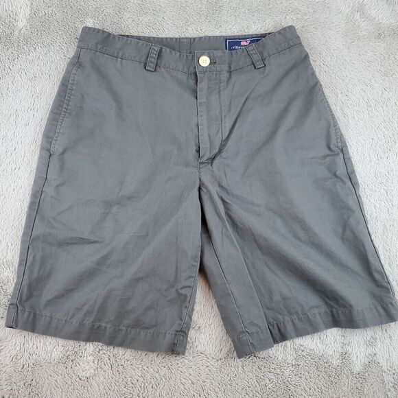 Vineyard Vines Other - Vineyard Vines Club Shorts Mens Size 30 30X9 Mid Rise Gray Flat Front Chino